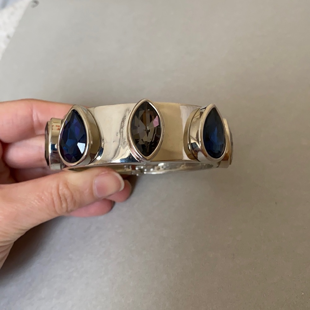 Kenneth Cole silver bangle cuff with stones